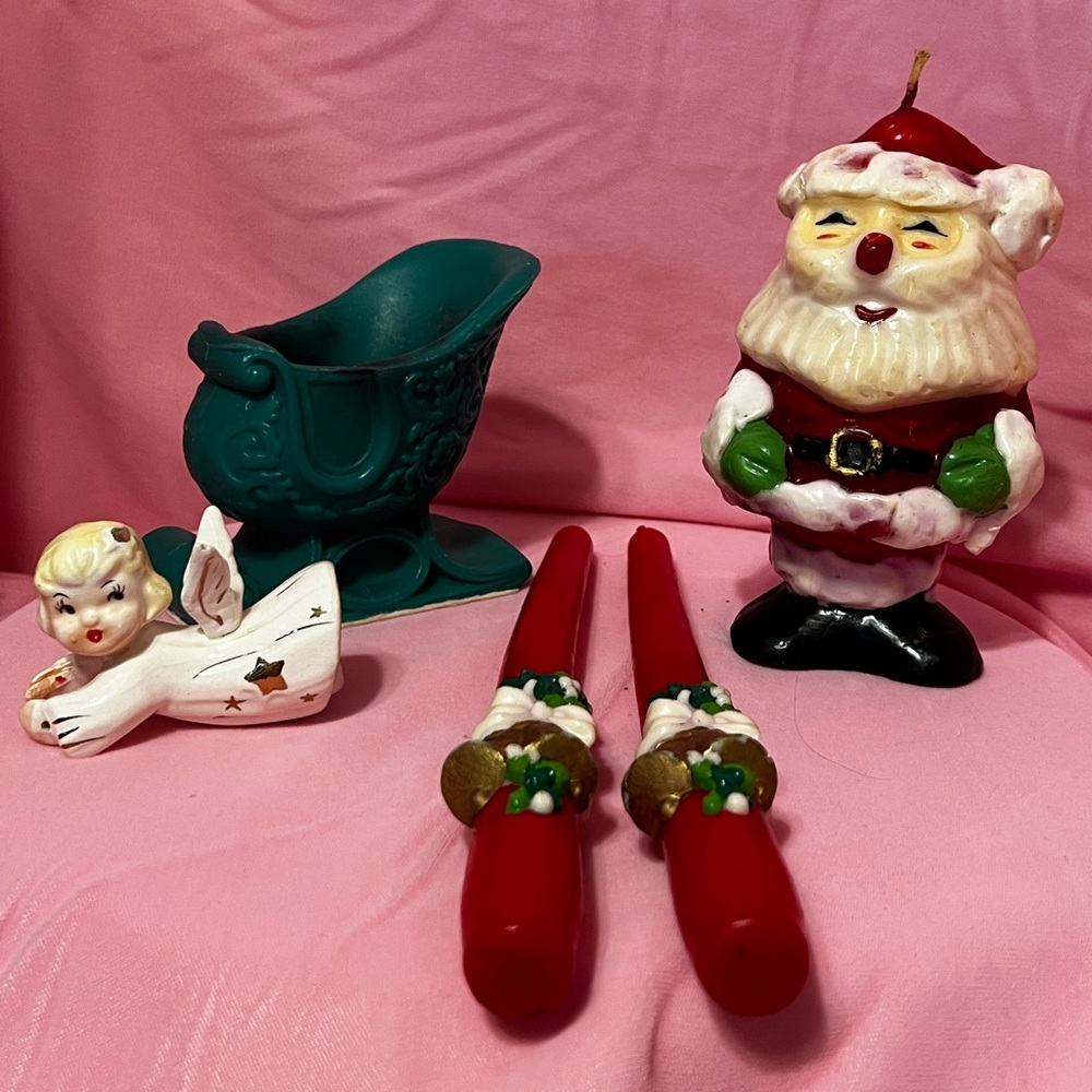 Festive Santa and Angel Holiday Decor Set